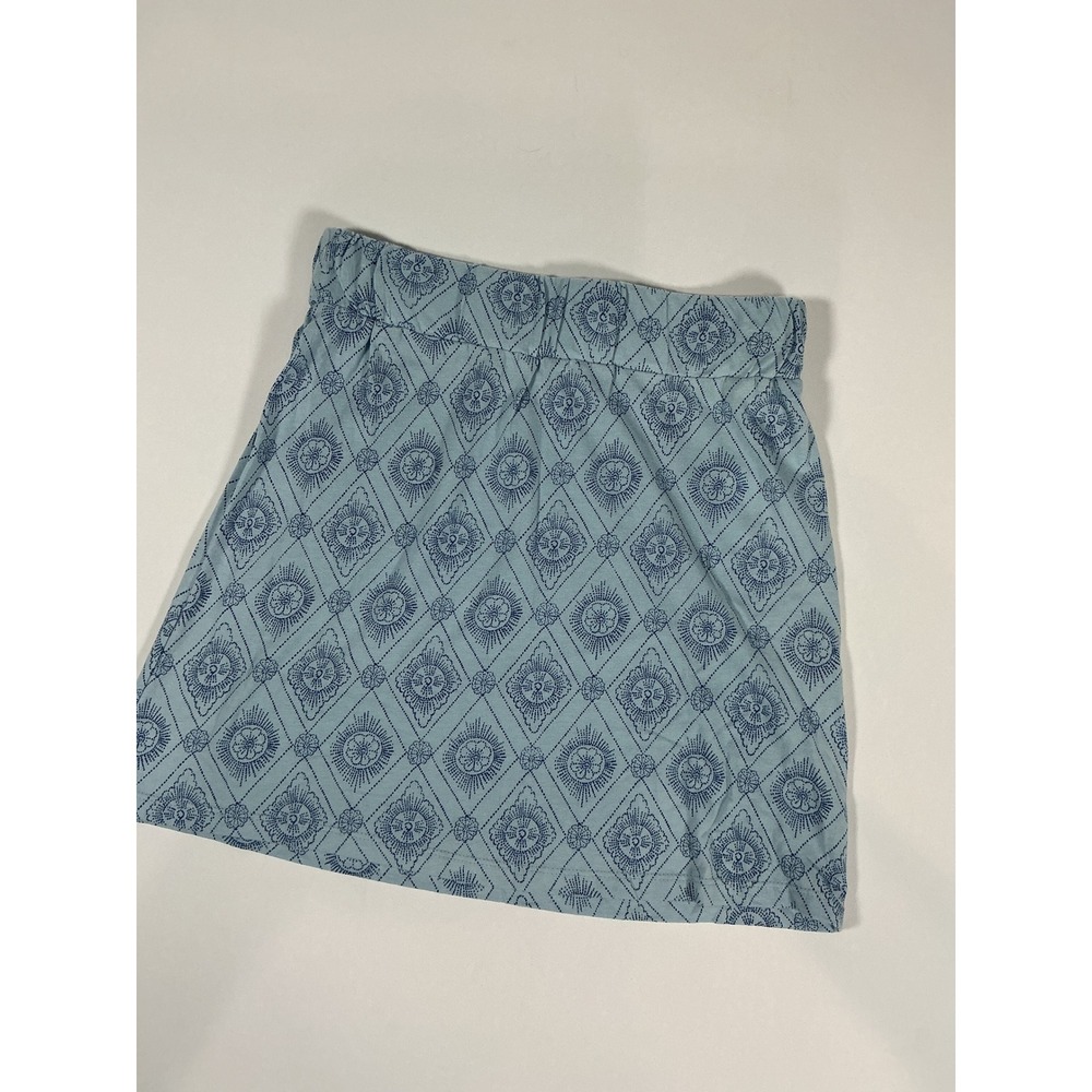 NWT O'Neill Diana Knit Mini Skirt Sky Blue Geo Diamond Pattern Size S